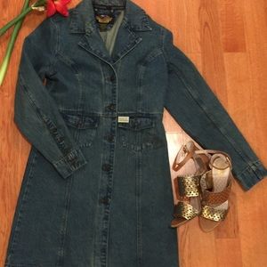 Women's Harley Davidson knee length Denim Jacket